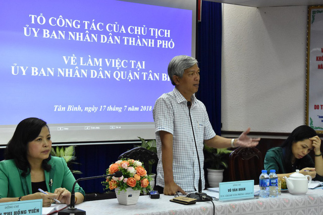Chánh Văn phòng UBND TPHCM Võ Văn Hoan đề nghị quận Tân Bình đẩy nhanh tiến độ giải phóng mặt bằng dự án metro số 2