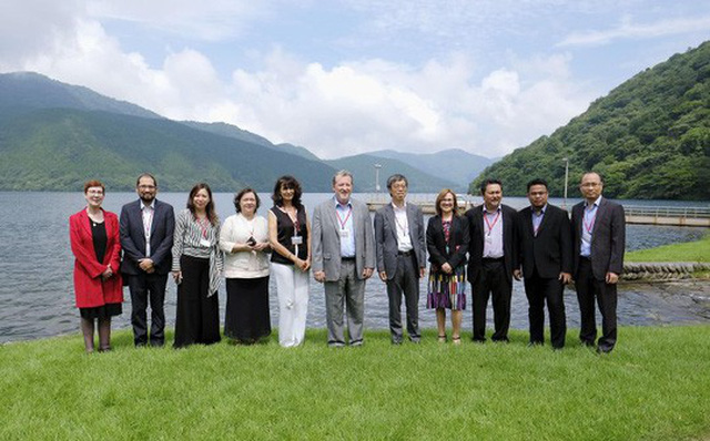
Các nhà đàm phán TPP nhóm họp tại khu nghỉ dưỡng Hakone, tỉnh Kanagawa ngày 19-7. Ảnh: Kyodo

