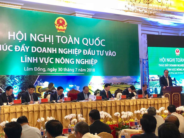 Toàn cảnh hội nghị về thúc đẩy đầu tư vào lĩnh vực nông nghiệp tại Đà Lạt, Lâm Đồng.