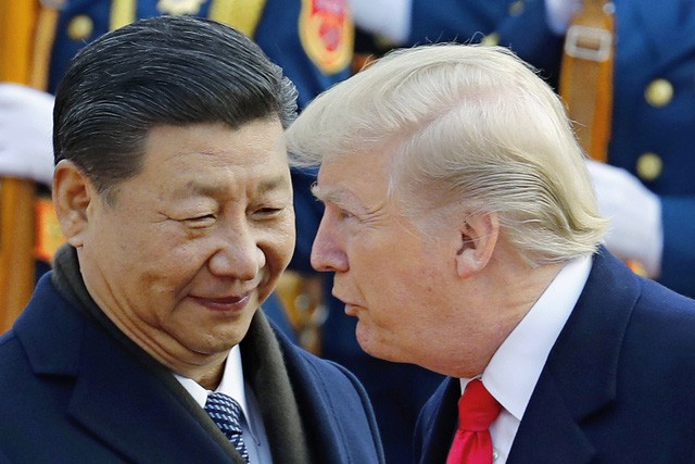 Chủ tịch Tập Cận Bình và Tổng thống Donald Trump trong cuộc gặp tại Bắc Kinh vào tháng 11/2017 (Ảnh: AFP)