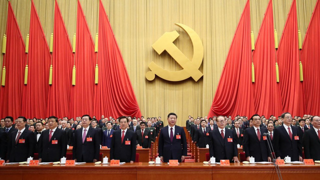 Chủ tịch Tập Cận Bình và các quan chức cấp cao Trung Quốc dự đại hội tại Bắc Kinh (Ảnh: Xinhua)