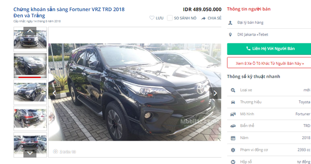 Soi giá những chiếc xe nhập Thái, Indonesia đang 
