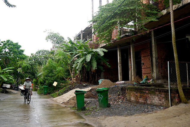 11 căn trong khu biệt thự cao cấp nằm trong hẻm 215, đường Nguyễn Văn Hưởng bị bỏ hoang gần 10 năm nay.