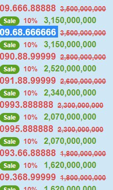 
 Những chiếc sim tiền tỷ đang được rao bán trên thị trường. 
