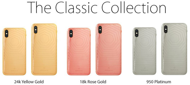Phiên bản iPhone XS/XS Max cổ điển với vàng 24K, vàng hồng 18K, bạch kim 950