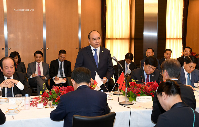 Thủ tướng Nguyễn Xuân Phúc toạ đàm với các doanh nghiệp Nhật Bản (ảnh: VGP)