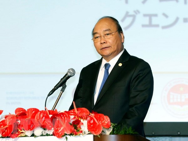 Thủ tướng Nguyễn Xuân Phúc tại Hội nghị xúc tiến đầu tư Việt Nam - Nhật Bản, sáng 10/10, tại Tokyo (ảnh: TTXVN)