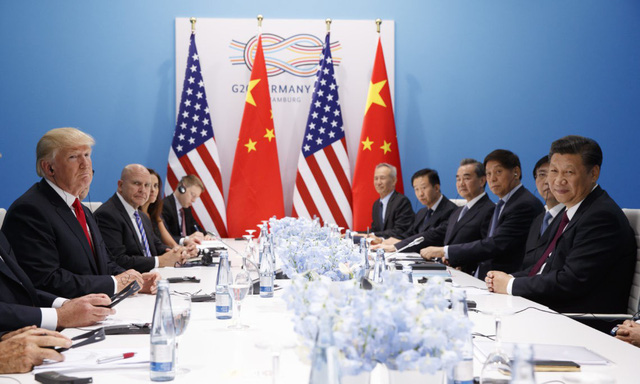 Hai nhà lãnh đạo Mỹ - Trung gặp nhau bên lề hội nghị G20 tại Đức năm 2017 (Ảnh: AFP)