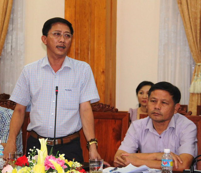 Giám đốc Ban Quản lý Cảng cá Quy Nhơn - Đào Xuân Thiện phát biểu tại cuộc họp.