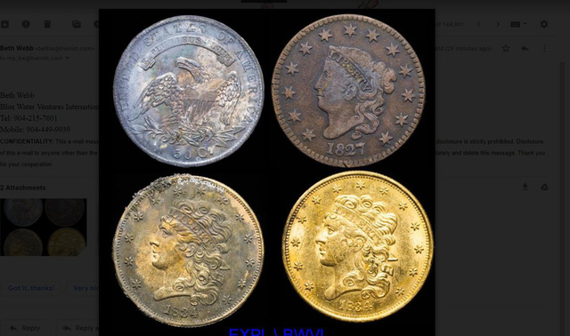 Một nhóm thợ lặn đã tìm thấy những đồng tiền xu vàng cực kì hiếm từ năm 1840 dưới đáy biển. (Nguồn: The Charlotte Observer)