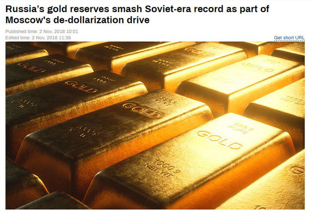 
Nga đẩy mạnh mua vàng.
