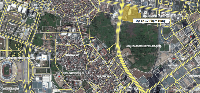Lô đất tại địa chỉ 17 Phạm Hùng của Interserco nằm trong khu vực đang dần trở thành trung tâm TP. Hà Nội.