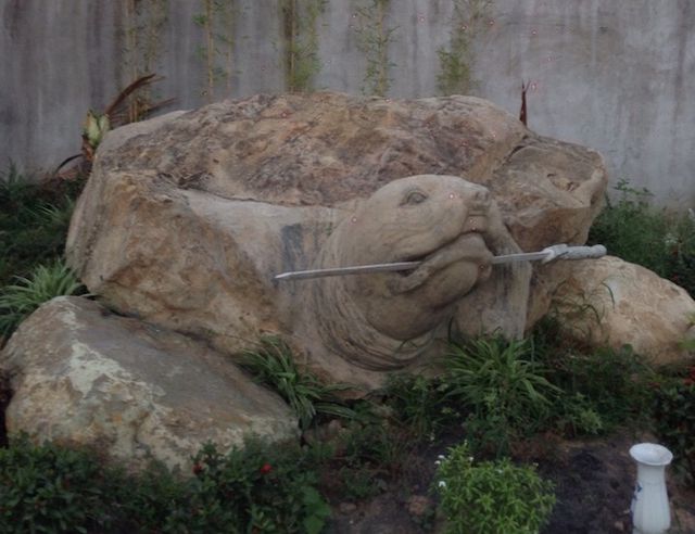 Ảnh: Cận cảnh rùa đá “Hồn thiêng đất Việt” nặng 20 tấn, 600 triệu không bán - 11