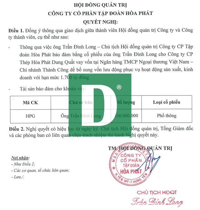 Vay 1.700 tỷ đồng cho dự án tại Dung Quất, ông Trần Đình Long đem tài sản cá nhân ra cầm cố - 2