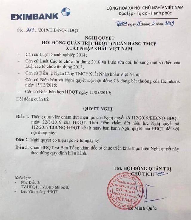 Toà huỷ bỏ lệnh cấm, bà Lương Thị Cẩm Tú trở lại ghế Chủ tịch HĐQT Eximbank - 3