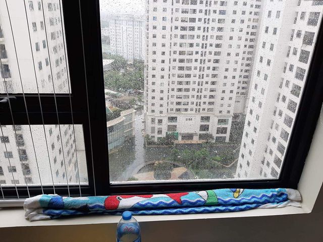 Hà Nội mưa xối xả, dân chung cư méo mặt hứng dột giữa lưng chừng trời - 4