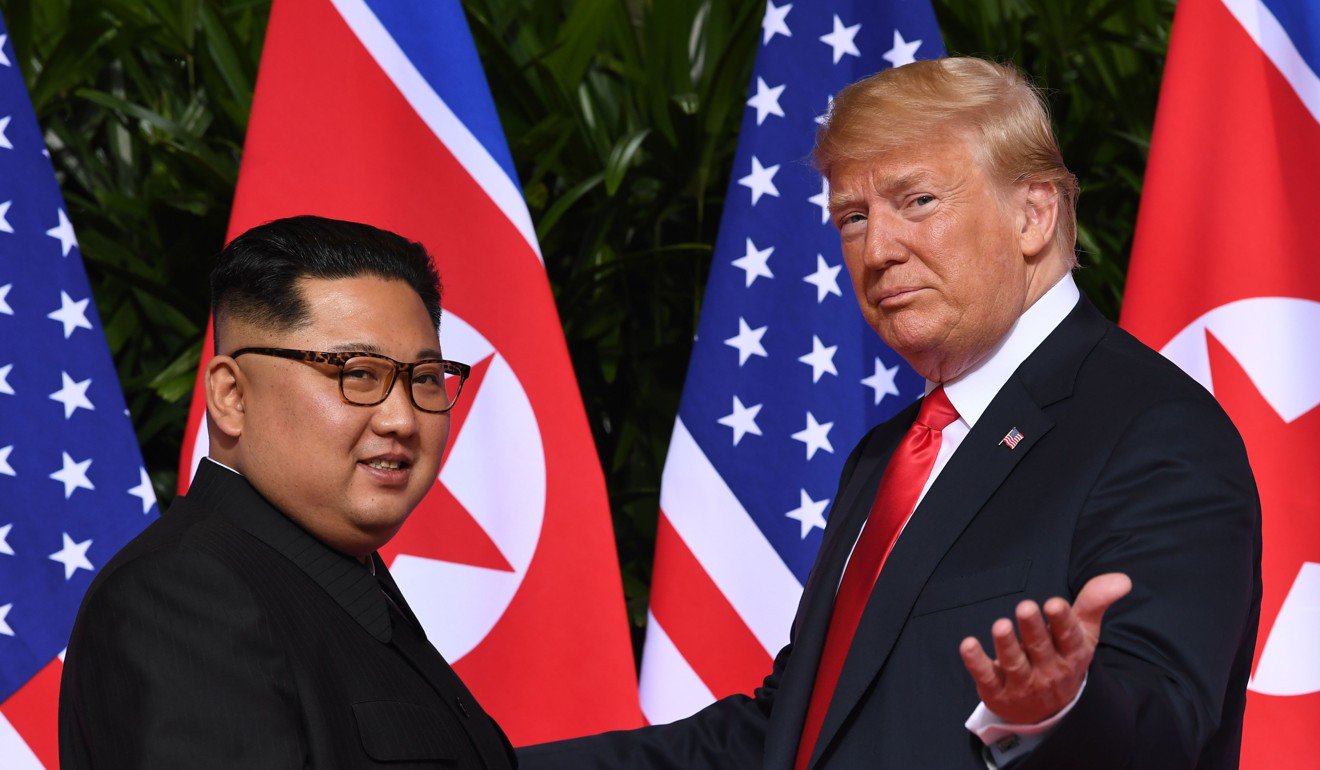 North Korea's leader Kim Jong Un meets with US President Donald Trump. Photo: AFP