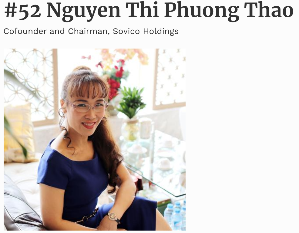 2,7 tỷ USD trong tay, bà Nguyễn Thị Phương Thảo vào top “quyền lực nhất thế giới”