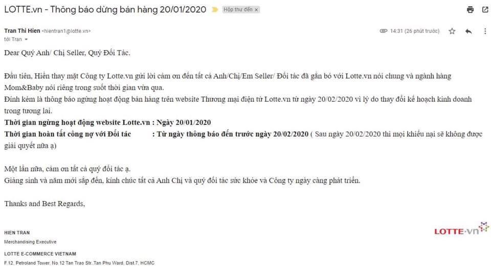 Lại đến lượt Lotte.vn chính thức đóng cửa tại Việt Nam