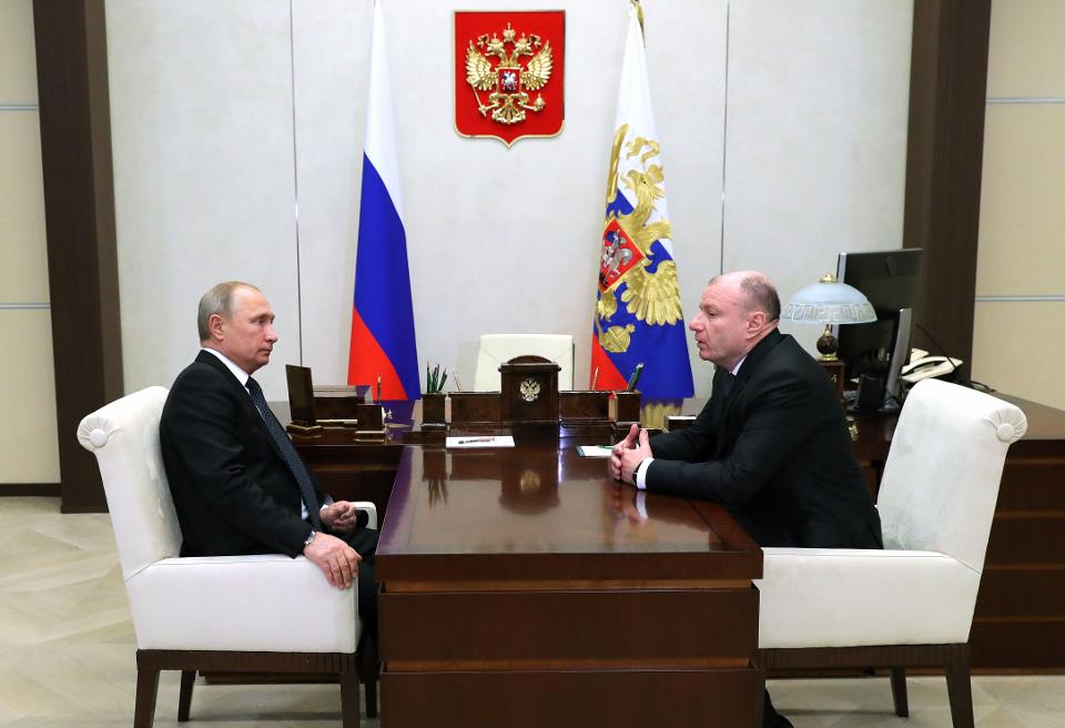 Russian President Putin meets with Norilsk Nickel Head Potanin