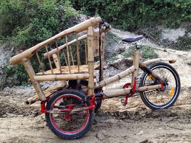 Độc đáo mẫu xe đạp điện đa năng bằng tre ở Nepal - 3