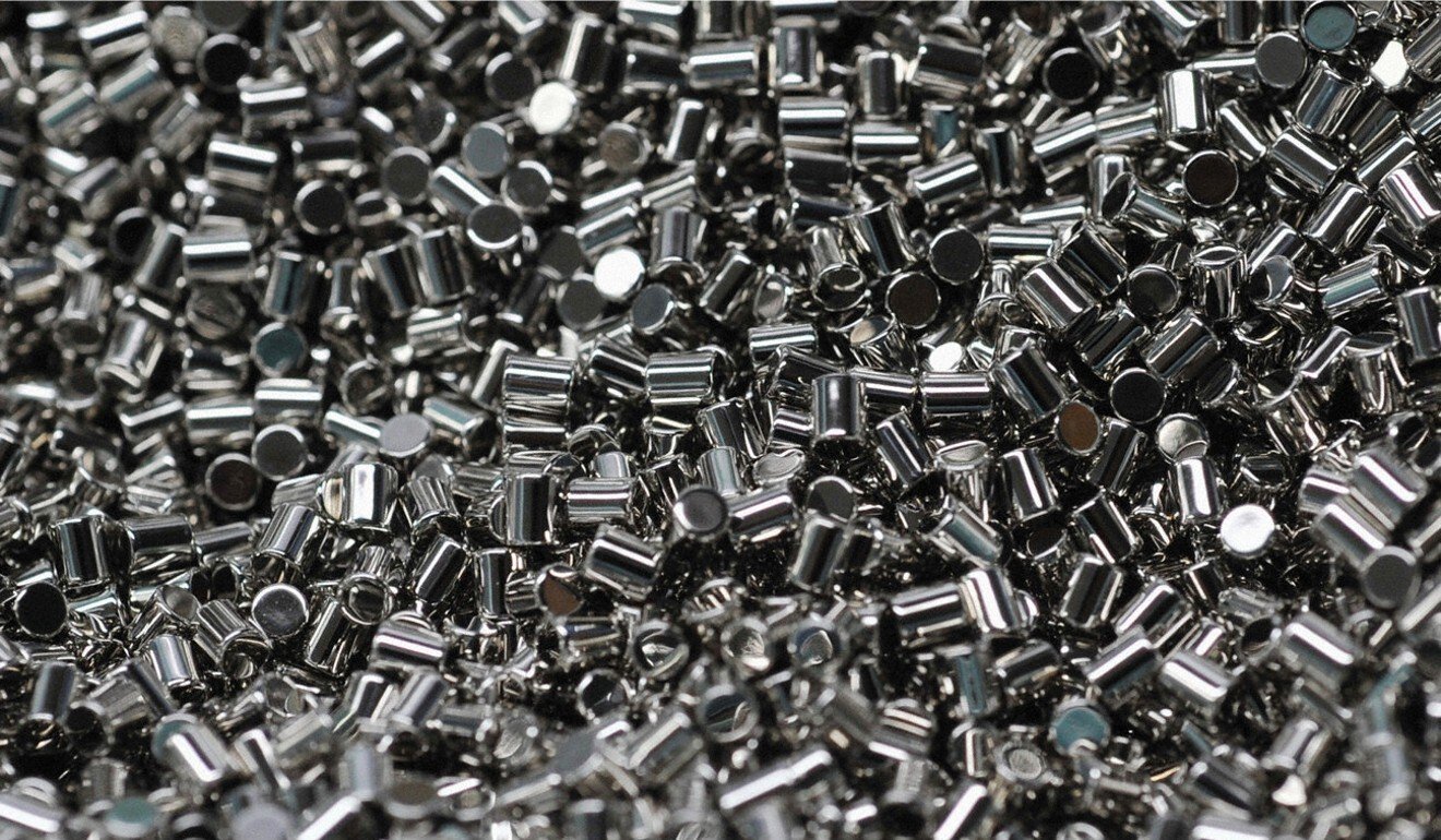 Magnets made from chemically processed rare earths in Beijing. Japan’s dependency on China for exotic metal shipments has come into question. Photo: AP