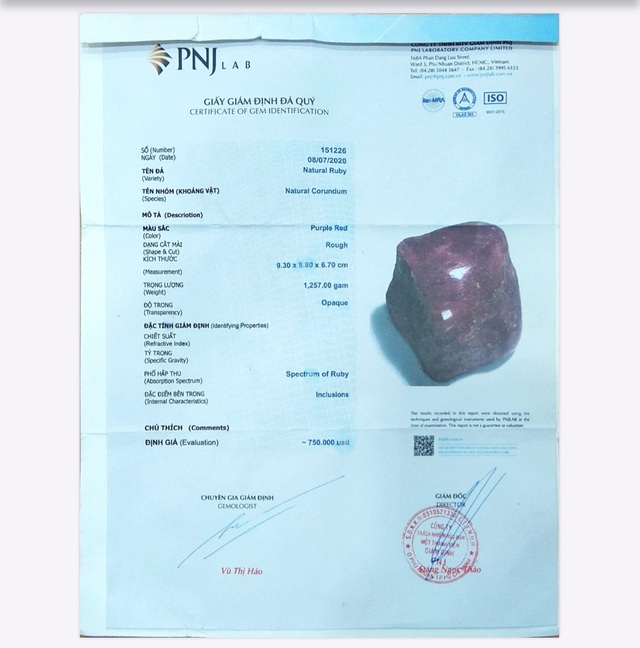 Phát hiện giấy kiểm định đá quý “dỏm” trị giá hàng chục tỷ đồng - 1