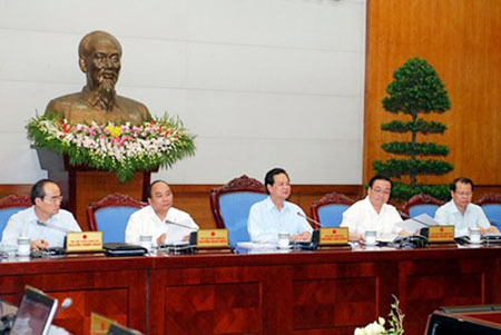 Thủ tướng Nguyễn Tấn Dũng và 4 Phó Thủ tướng trong Chính phủ hiện tại.