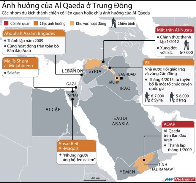 [INFOGRAPHIC] Những ảnh hưởng của Al-Qaeda ở Trung Đông