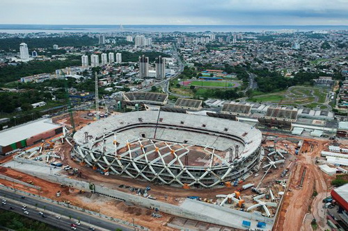 Sân Arena Amazonia đang được đẩy nhanh tiến độ xây dựng