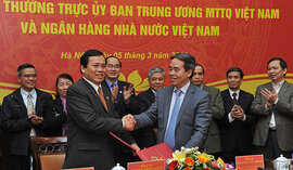 Ủy ban Mặt trận Tổ quốc Việt Nam và NHNN ký kết hợp tác