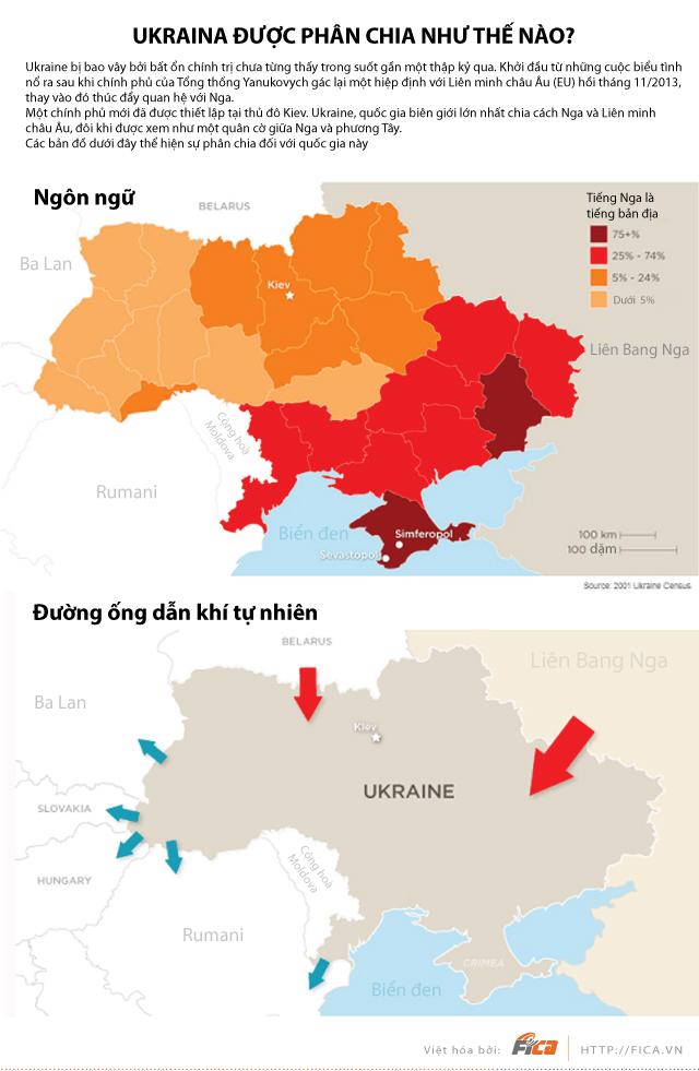 [INFOGRAPHIC] Ukraina được phân chia như thế nào?