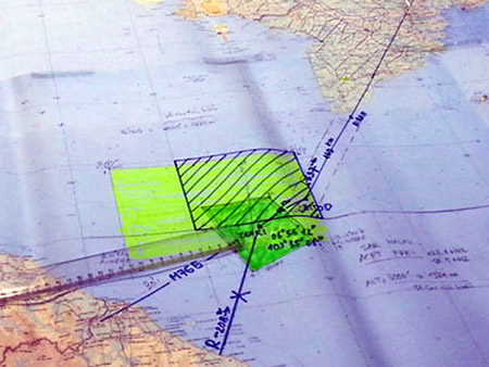 Toàn cảnh sơ đồ khu vực tìm kiếm máy bay của Hãng hàng không Malaysia Airlines mất tích