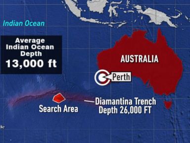 Khu vực tìm kiếm nằm cách thành phố Perth khoảng 2.500 km.