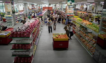 Khung cảnh một siêu thị ở thủ đô Bình Nhưỡng năm 2013.