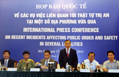 Việt Nam họp báo quốc tế về tình hình trật tự, trị an