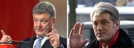Ông Poroshenko có quan hệ thân thiết với cựu Tổng thống Yushchenko (phải).