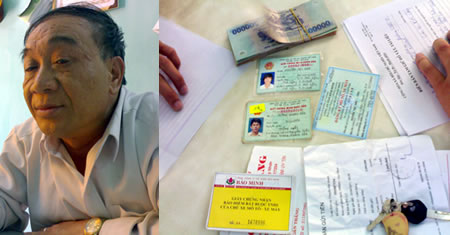 Chu Văn Lan cùng các giấy tờ giả chứng minh cán bộ Văn phòng Thủ tướng để lừa đảo