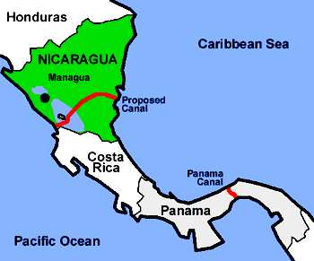 Kênh đào Nicaragua và kênh đào Panama.