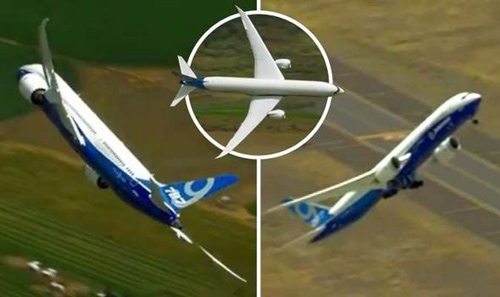 Chiếc máy bay 787-9 Dreamliner trình diễn khả năng bay lượn của mình. (Nguồn: Boeing)