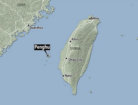 Quần đảo Bành Hồ, nơi xảy ra vụ tai nạn, nằm tại eo biển Đài Loan.
