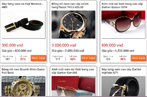 Dây lưng thương hiệu cao cấp giá vài trăm nghìn trên trang web Muchungtoanquoc.vn