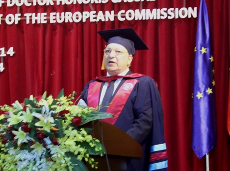 Chủ tịch EC José Manuel Barroso phát biểu tại buổi lễ (Ảnh N.Hằng)