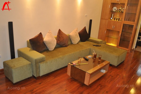 Thi công cải tạo nội thất căn hộ Tam Trinh: sofa phòng khách