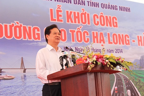  Thủ tướng Nguyễn Tấn Dũng dự lễ khởi công dự án cao tốc Hạ Long - Hải Phòng sáng 13/9.