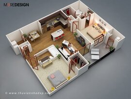 15 Mẫu bố trí nội thất căn hộ chung cư đẹp