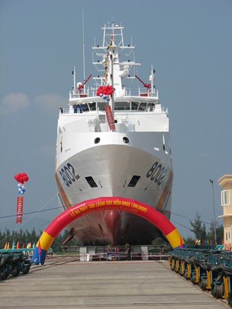 Hạ thủy một trong những con tàu hiện đại nhất của Cảnh sát biển Việt Nam