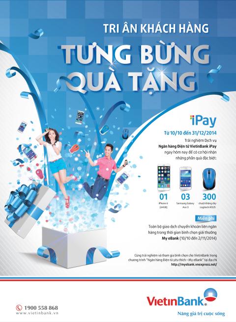 Cơ hội nhận iPhone 6 khi giao dịch trên VietinBank iPay