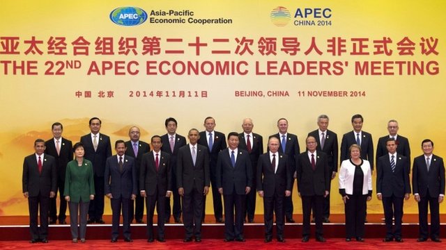Lãnh đạo các quốc gia thành viên APEC tại hội nghị thượng đỉnh ở Bắc Kinh ngày 11/11.