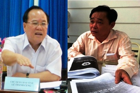 Ông Lê Thanh Cung – Chủ tịch UBND tỉnh Bình Dương và đại gia Huỳnh Uy Dũng